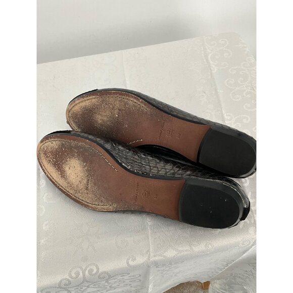 Donald J Pliner Womens Black Snakeskin Embellished Ballet Flats Size 9M - Picture 8 of 8